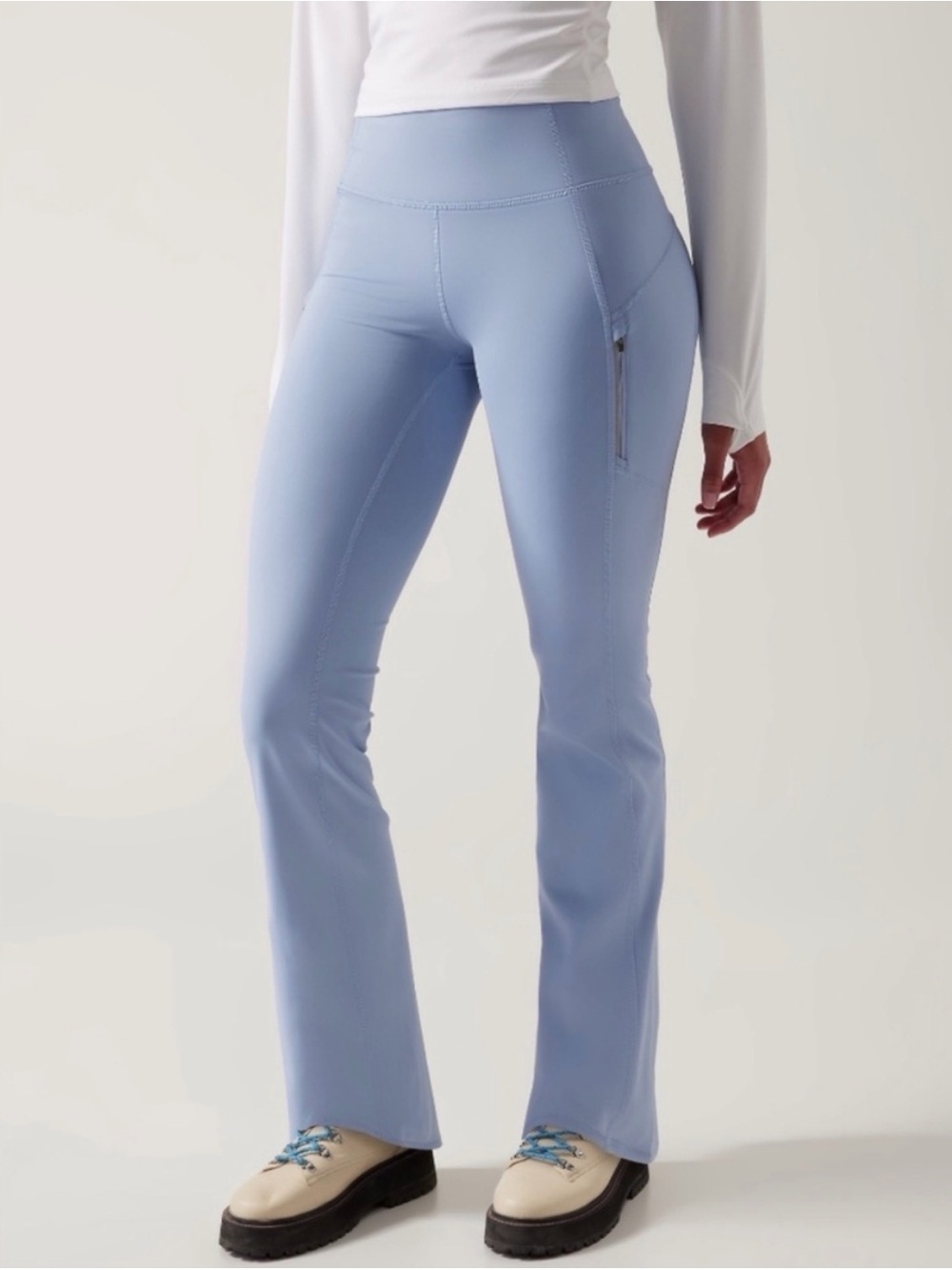 Athleta Rainier Bootcut High Rise Lined Winter Pants Heron Blue XS